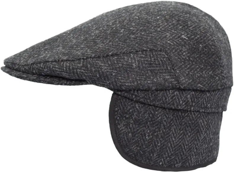 Walker and Hawkes - Harris Tweed Edward Flat Cap w/Foldable Ear Flaps