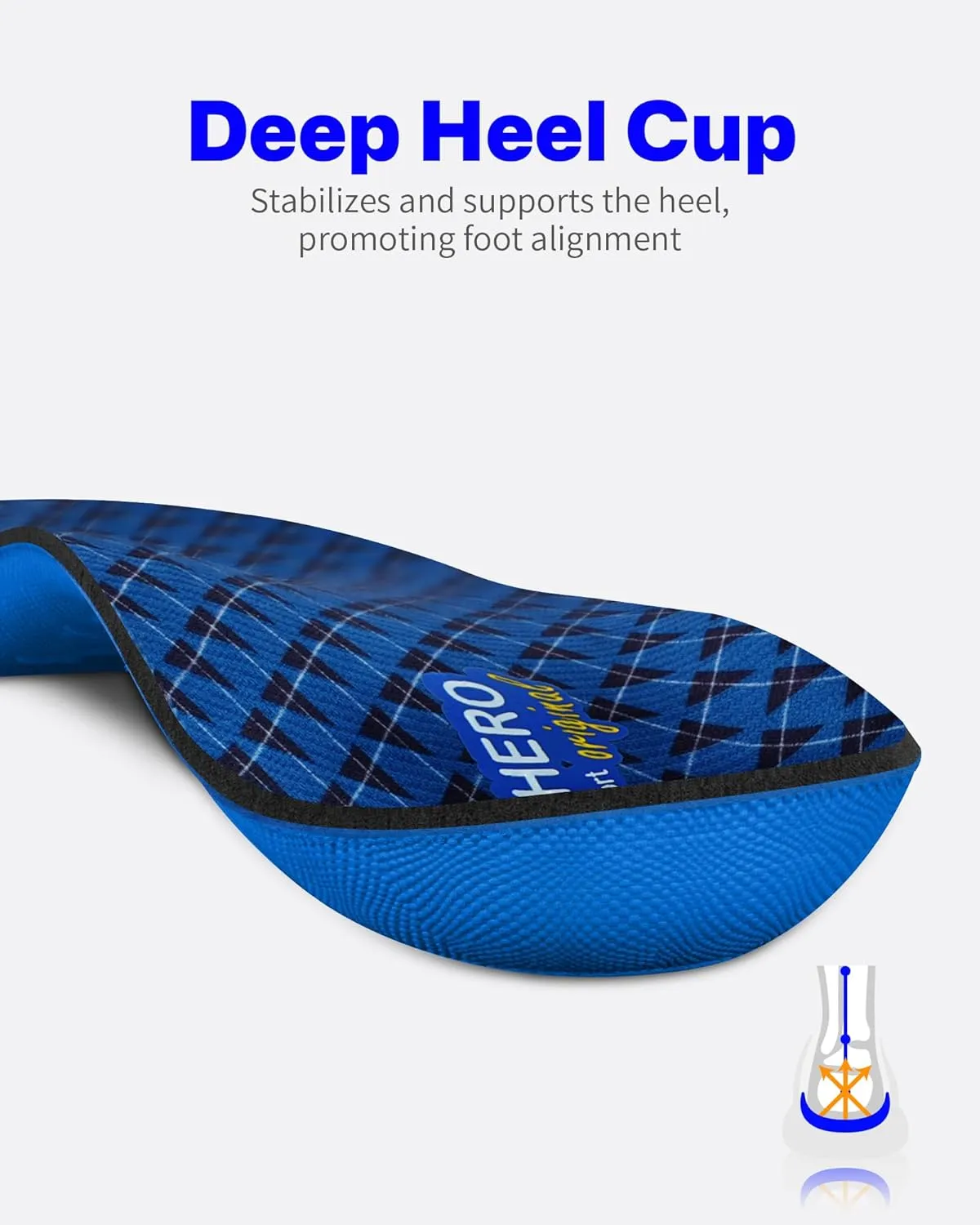 Walkhero Orthotic Inserts for Plantar Fasciitis, Arch Support Insoles for Everyday Comfort and Support, Relieve Foot Pain and Flat Foot (Mens 9-9 1/2 | Womens 11-11 1/2 Blue)