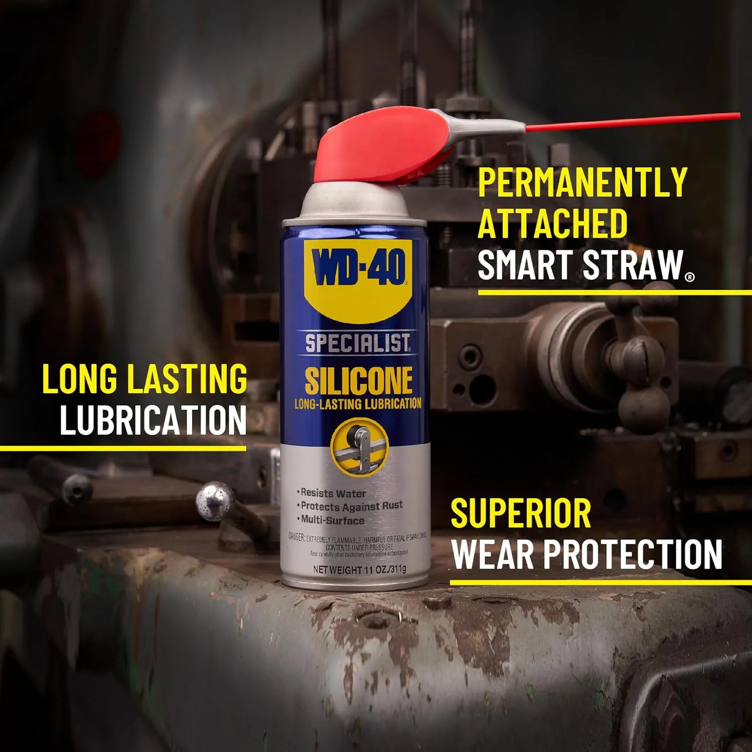 WD-40 Multi-Use Product & Specialist Silicone Lubricant Combo Pack, Smart Straw Sprays 2 Ways, Original Formula 12oz & Water-Resistant Silicone 11oz (Pack of 2)