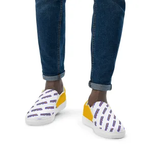 Webster White and Gold Men’s slip-on canvas shoes