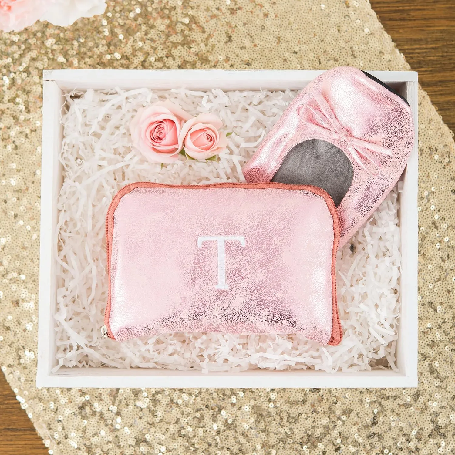 WEDDINGSTAR Custom Embroidered Foldable Ballet Flats Wedding Favor