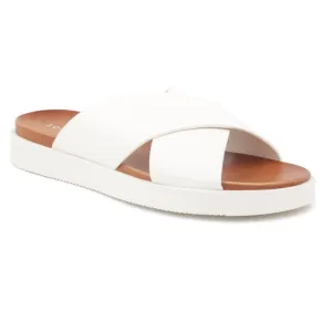 White Double Strap Slip-On