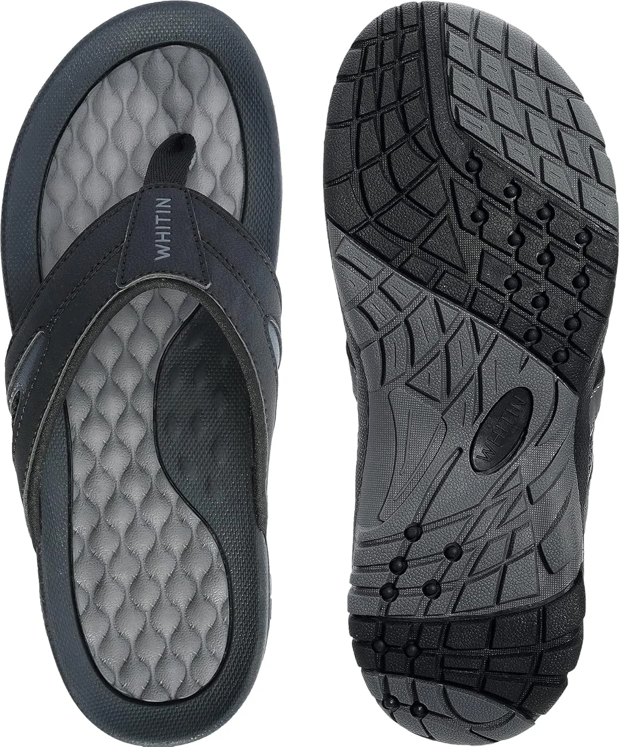 WHITIN Men's Flip Flops | Outdoor Thong Sandals | Arch Support | Slip Resistant