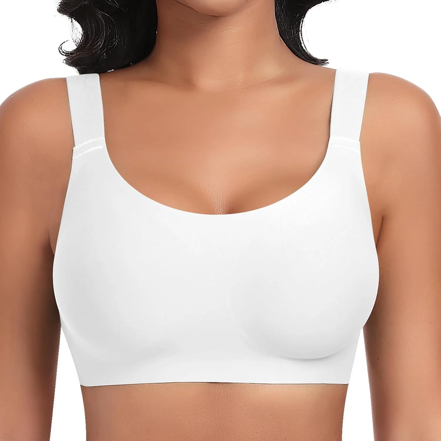 Wireless Bras for Women No Underwire Seamless Full Coverage Comfortable Everyday Bra with Medium Support