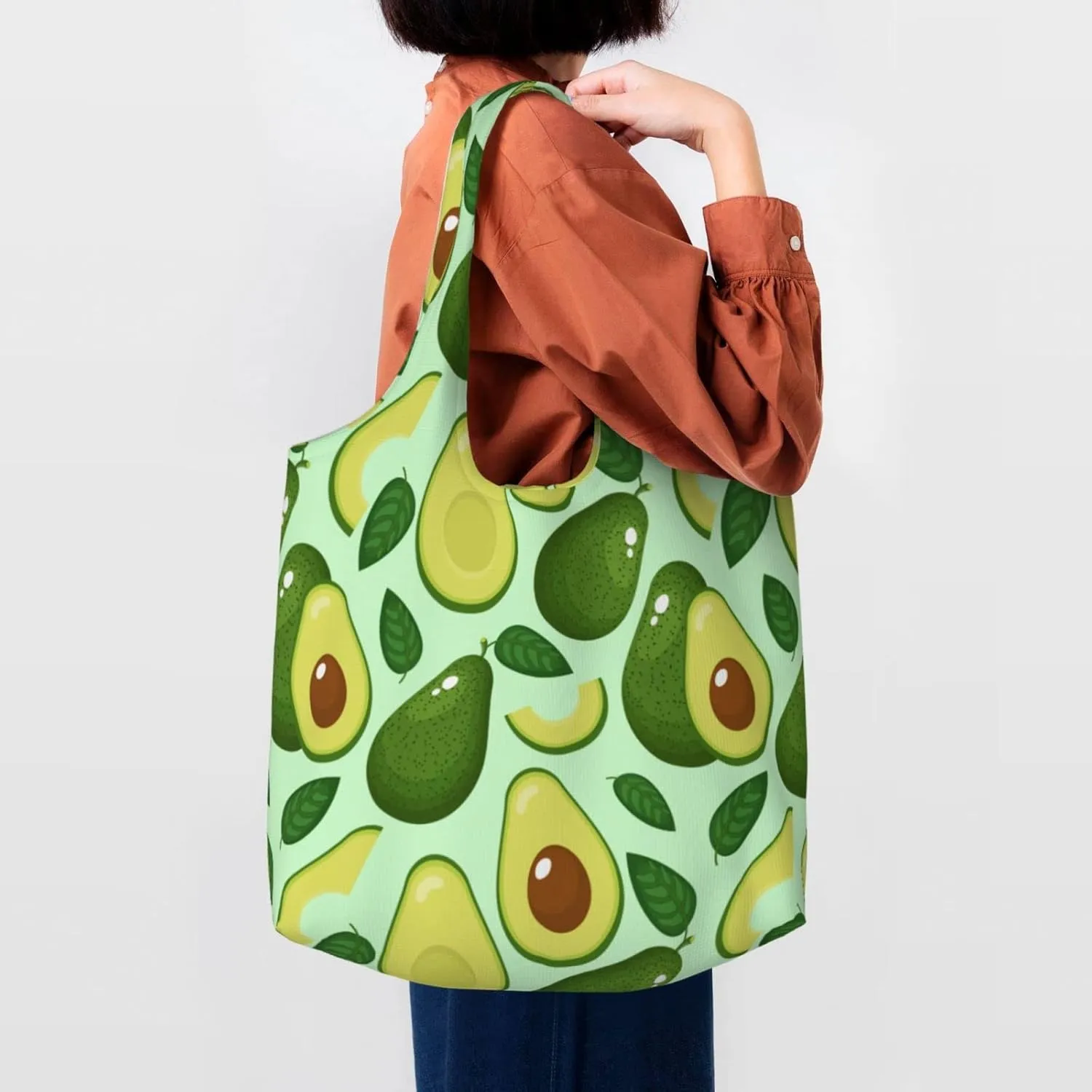 WOAIDY Reusable Grocery Bags for Kitchen, Foldable Durable Shopping Totes with 50lbs Capacity, Large Tote Bags with Handles