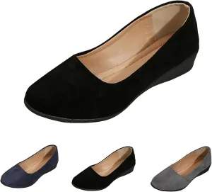 Women Closed Toe Slip on Wedge Shoes, Summer Non Slip Flat Walking Loafer Shoes Dressy Fashion Vacation Party Dance Sandals