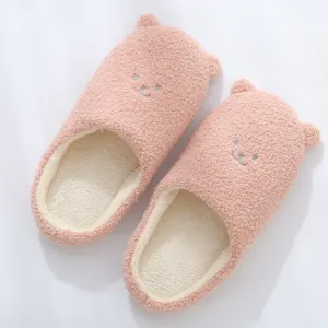 Women Men Cartoon Bear Slippers Winter Warm Flock Home Slipper Cute Soft Indoor Flat Shoes Bedroom kapcie pantuflas zapatos