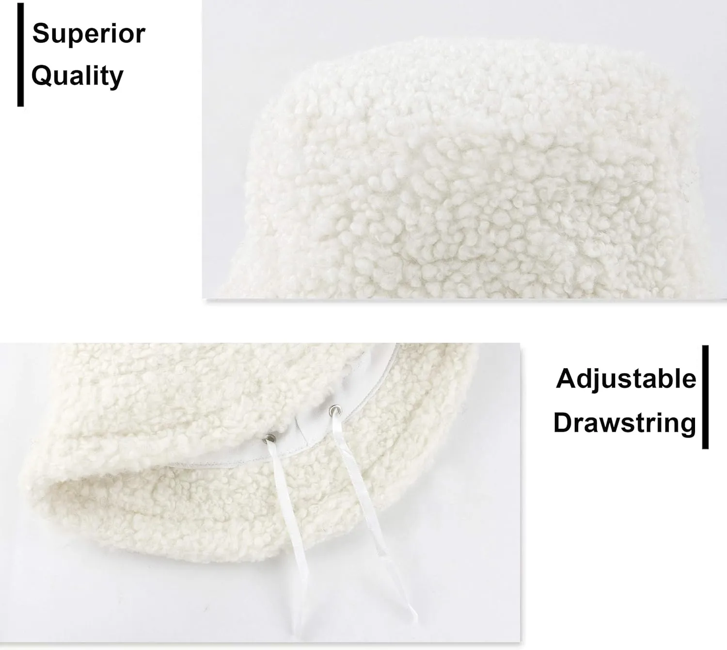 Women Winter Bucket Hat Warm Hats Cloche Faux Fur Fisherman Cap