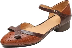 Womens Buckle Strap Ankle Strap Flat Heel Cover Heel Open Side Vamp Sandals Sheepskin Hollow Out Summer Sandals