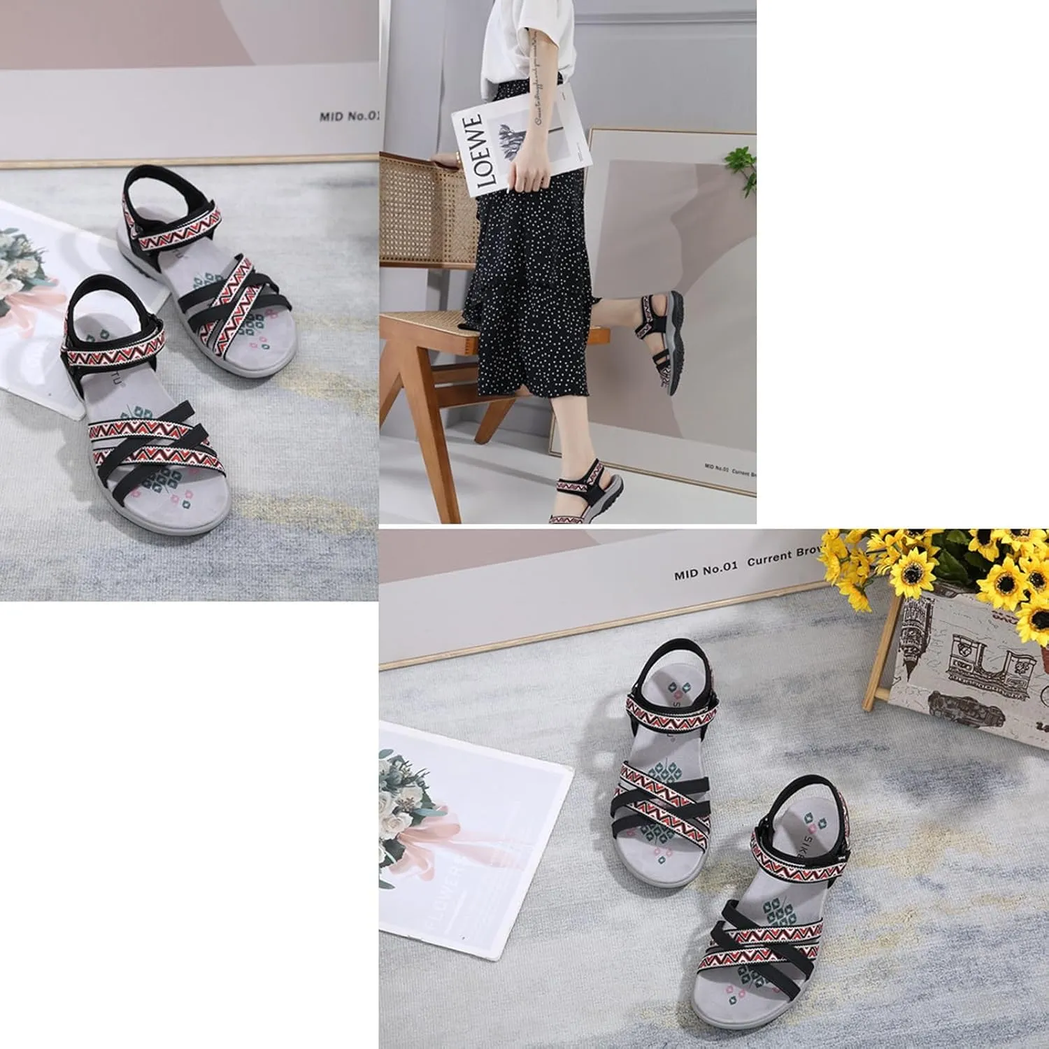 Women’s Elastic Strap Summer Sandals – Elastic Sandals Shoes | Lightweight, Sport-Ready & Fashionable Flat Sandals