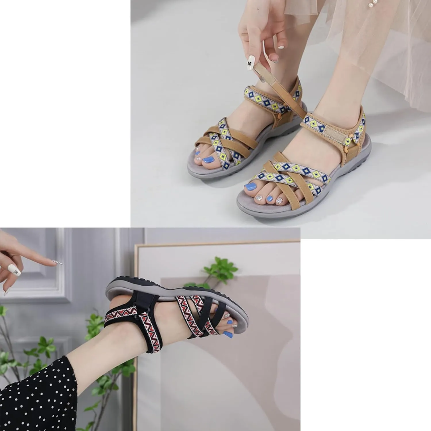 Women’s Elastic Strap Summer Sandals – Elastic Sandals Shoes | Lightweight, Sport-Ready & Fashionable Flat Sandals