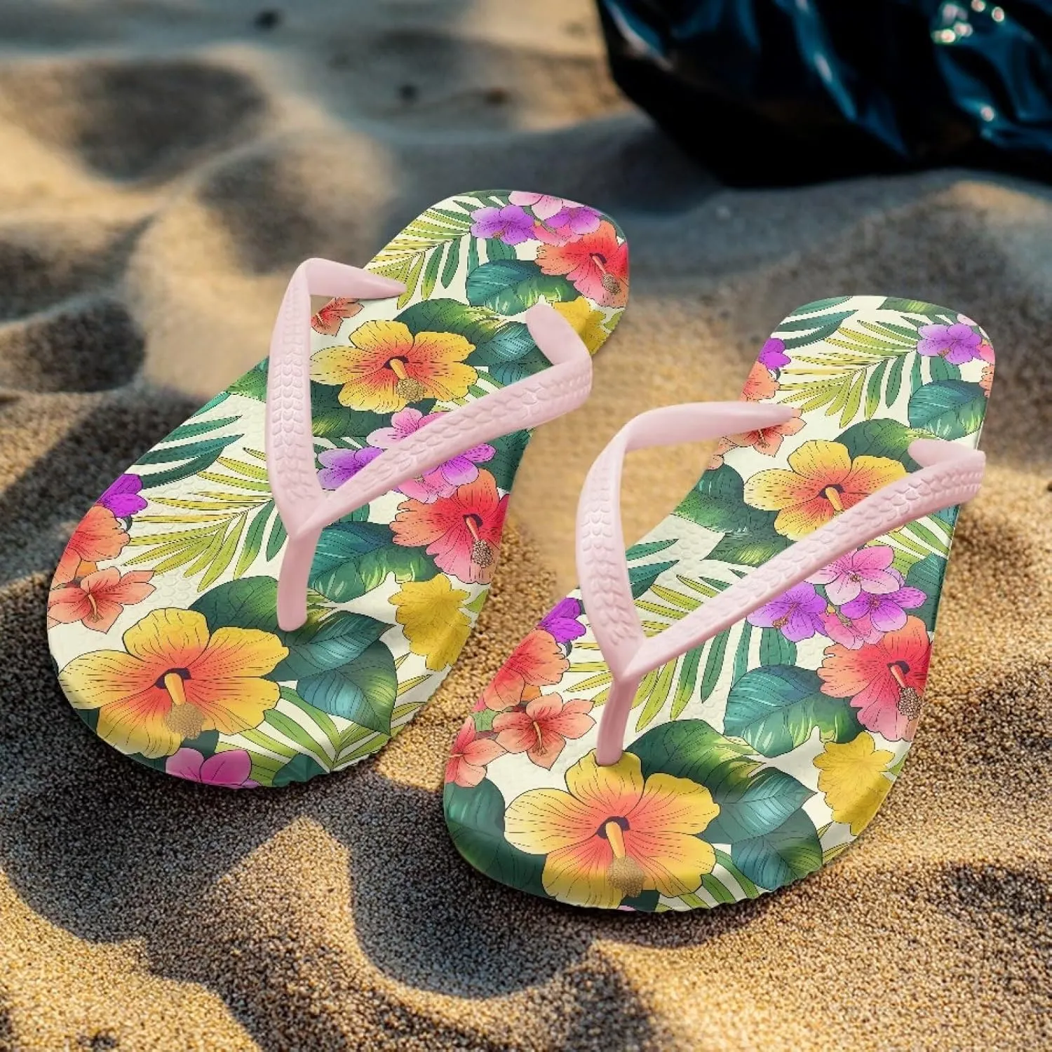 Womens Flip Flops Arch Support Comfortable Waterproof Open Toe Summer Beach Sandals Cushion Slip on Slippers Size US 5.5-9.5