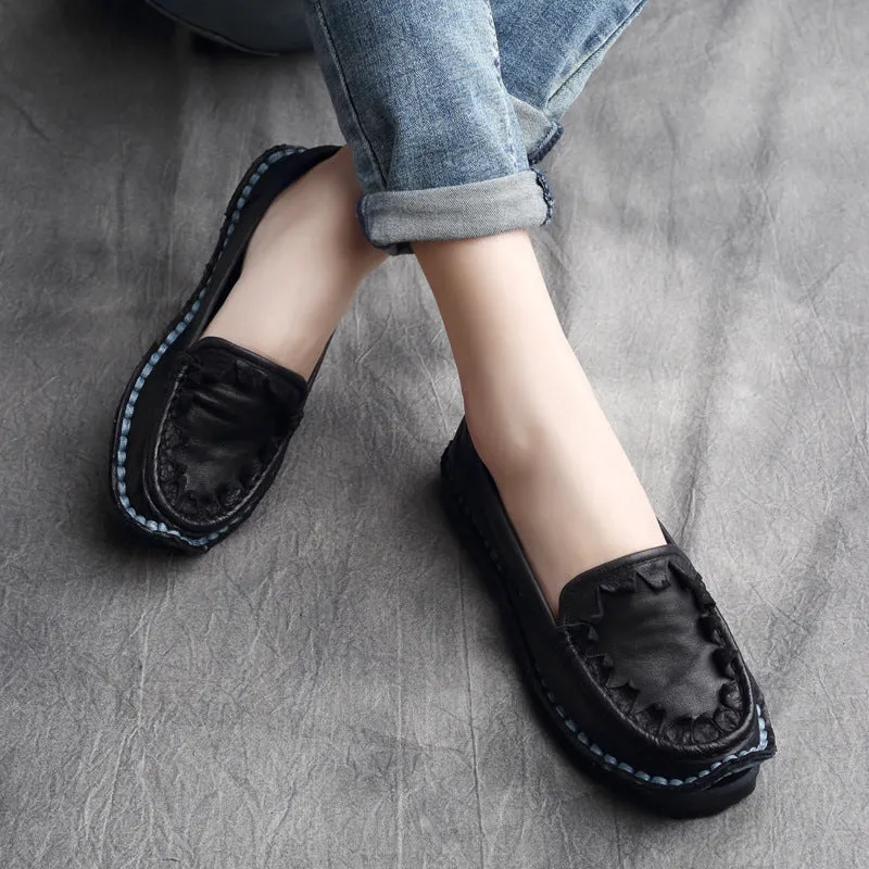 Women's Genuine Handmade Comfort Slip-On Boat Shoes