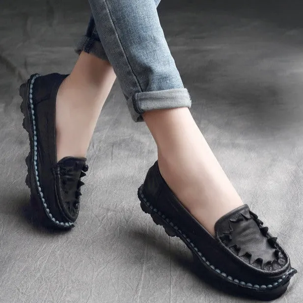 Women's Genuine Handmade Comfort Slip-On Boat Shoes