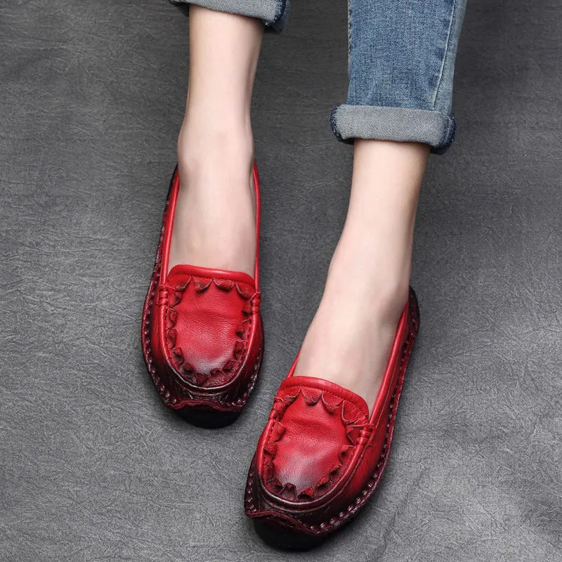 Women's Genuine Handmade Comfort Slip-On Boat Shoes
