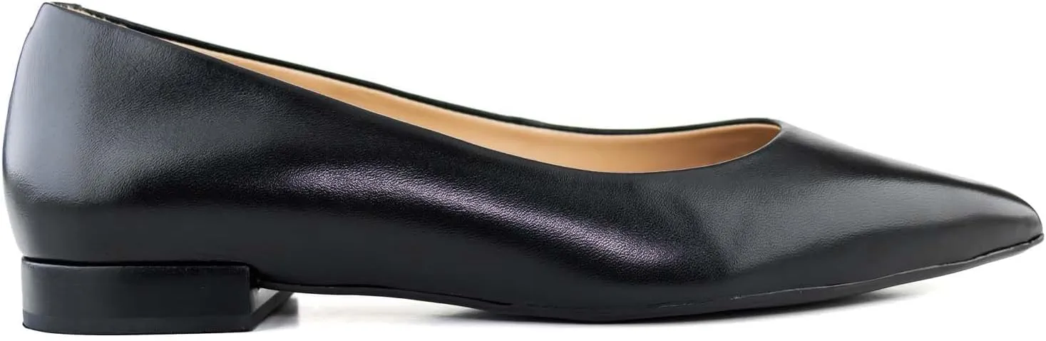 Womens Genuine Leather Comfort Slip on Pointed Toe Dress Flat