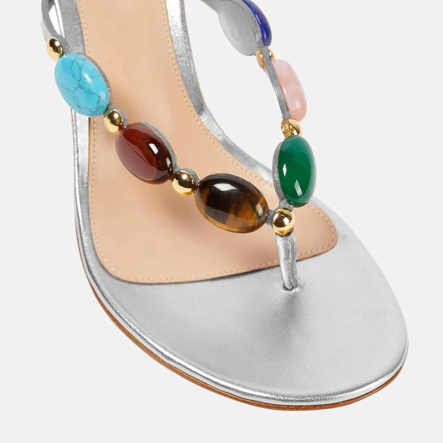 Women's Jewelled Thong Strappy Sandal Summer Mules Mid Kitten Heels Flip Flop Open Toe Fashion Wedding Party Dress Thong Shoes