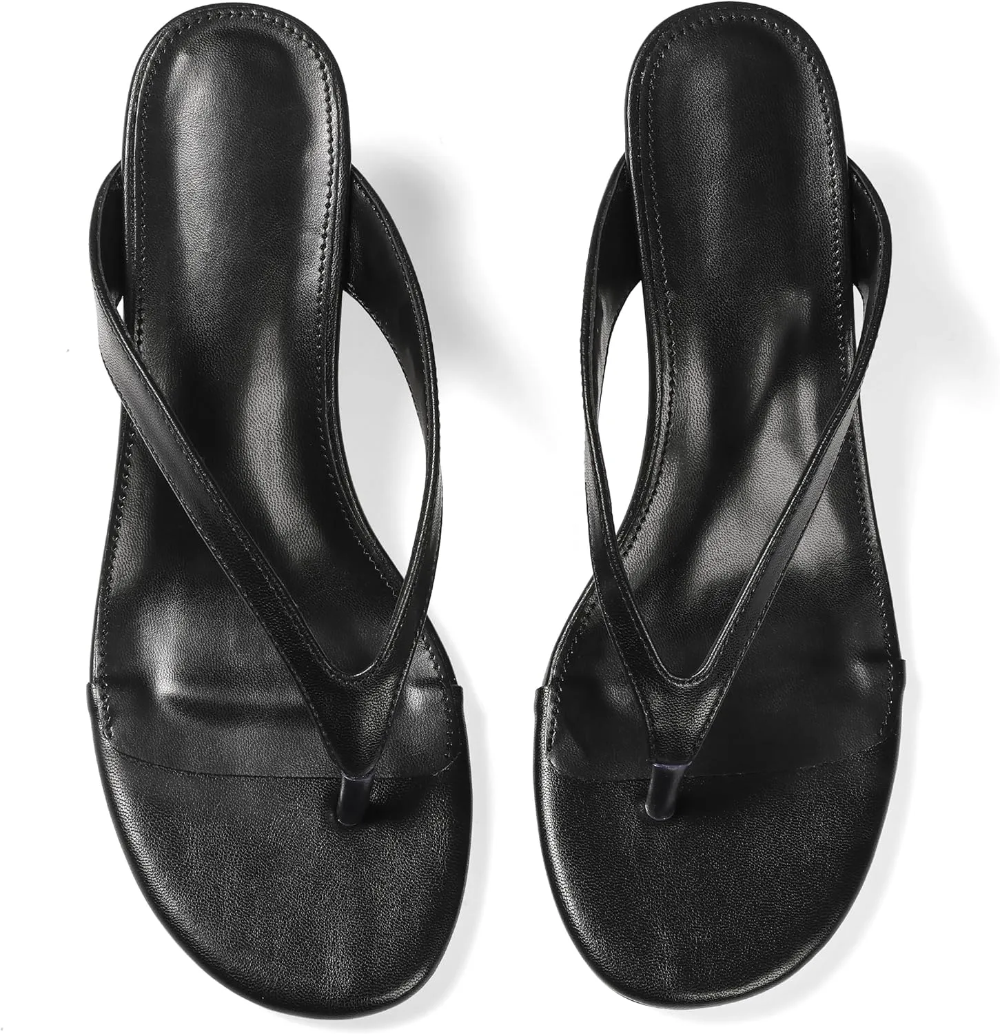 Womens Kitten Heel Sandals Round Open Toe Flip Flop Heels One Strap Slides Short Heeled Sandals for Women