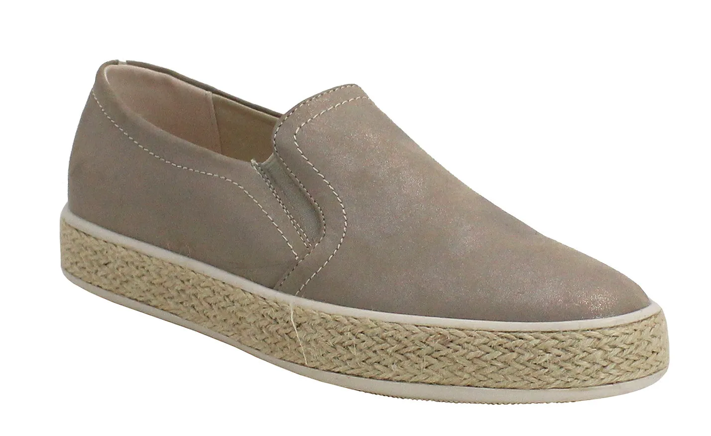 Womens Ladies Flat Twin Gusset Slip On Fashion Trainers Casual Rope Sole Pumps Shoes SIZE UK8