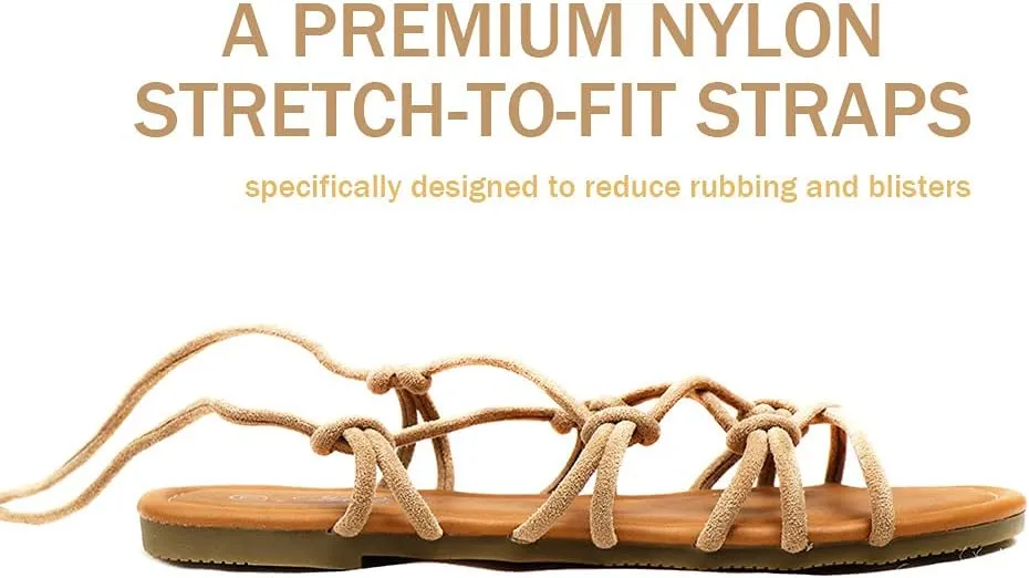 Women's Open Toe Lace Up Gladiator Flat Sandals，Slip on Roman Sandals