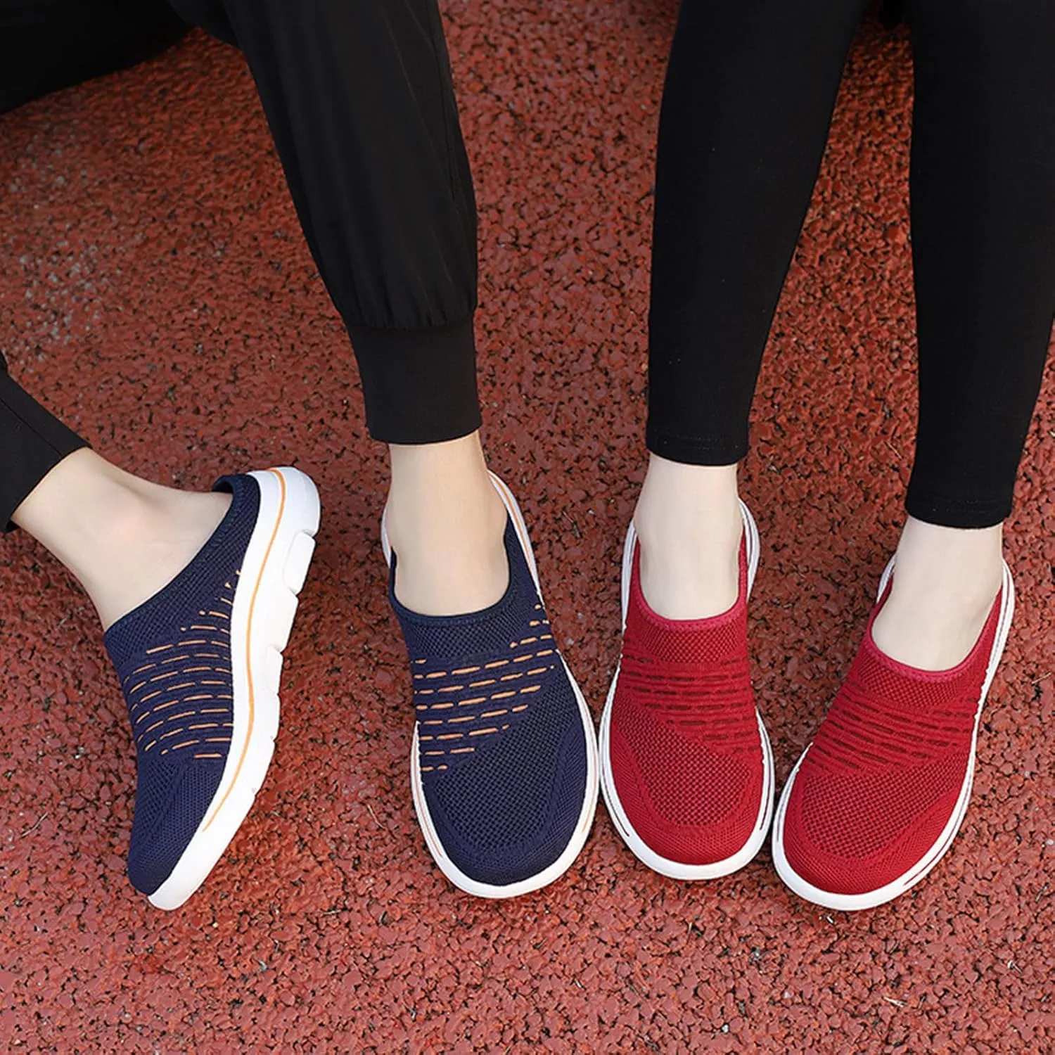 Women's Orthopedic Clogs Lightweight Mesh Garden Shoes Casual Breathable Walking Shoes Comfortable Summer Slip-On Slippers Outdoor Air Cushion Mule Clogs with Arch Support