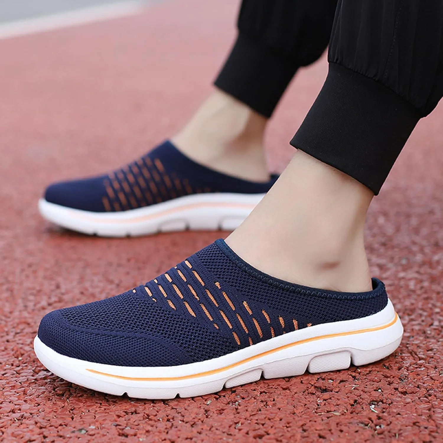 Women's Orthopedic Clogs Lightweight Mesh Garden Shoes Casual Breathable Walking Shoes Comfortable Summer Slip-On Slippers Outdoor Air Cushion Mule Clogs with Arch Support