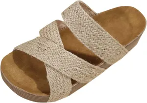 Women's Sandals Big Size Summer Braided Sandals Casual Dressy Cross Strap Shoes Beach Lightweight Comfortable Sandal