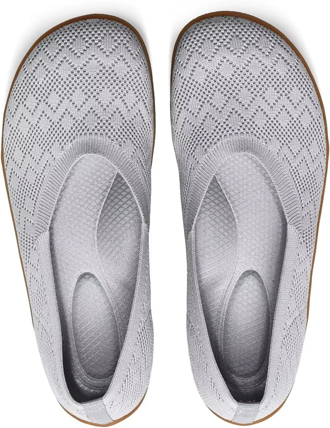 Women's Wide Toe Box Flats Shoes Knit Ballet Flat Slip-on Dress Walking Comfort Shoes