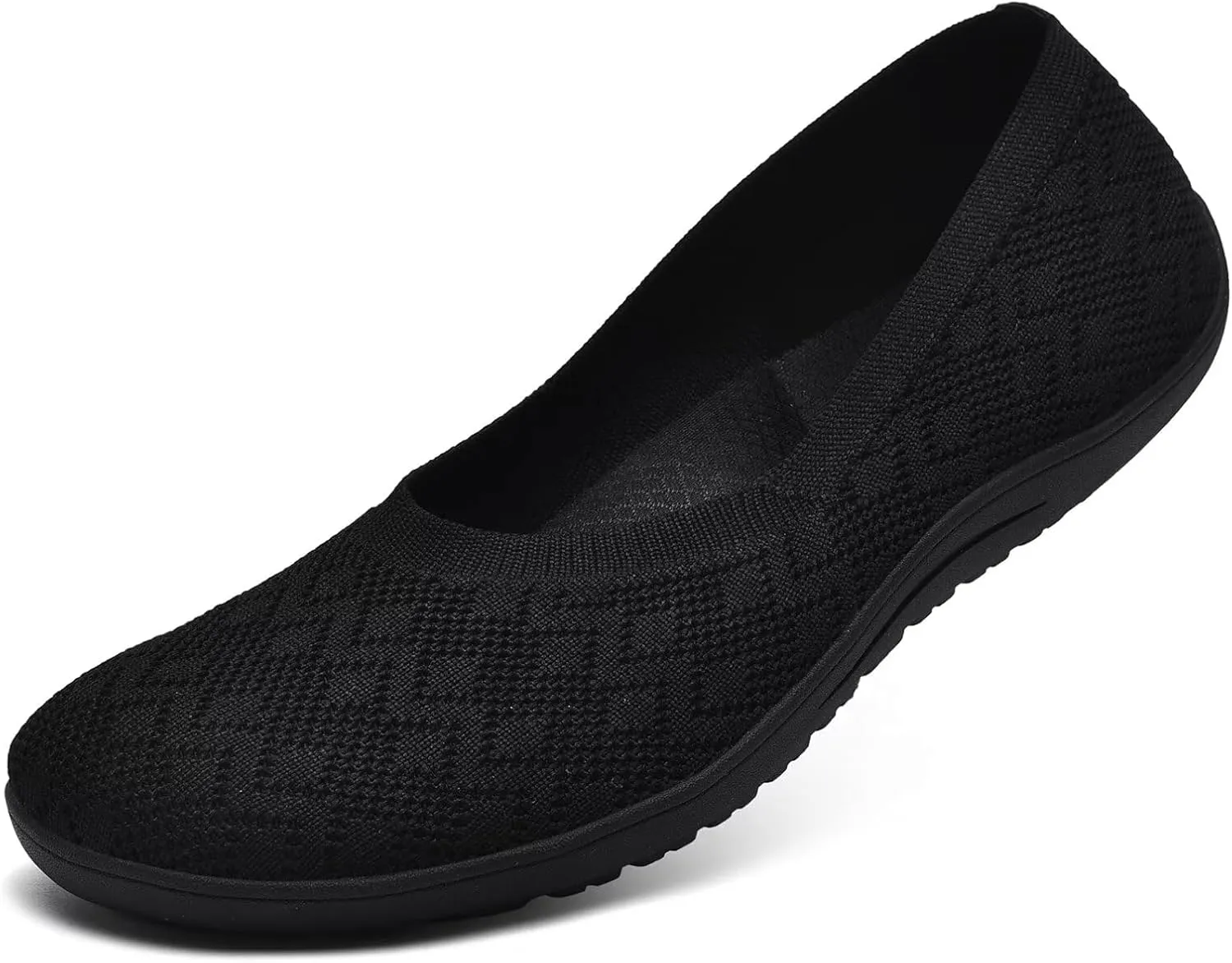 Women's Wide Toe Box Flats Shoes Knit Ballet Flat Slip-on Dress Walking Comfort Shoes