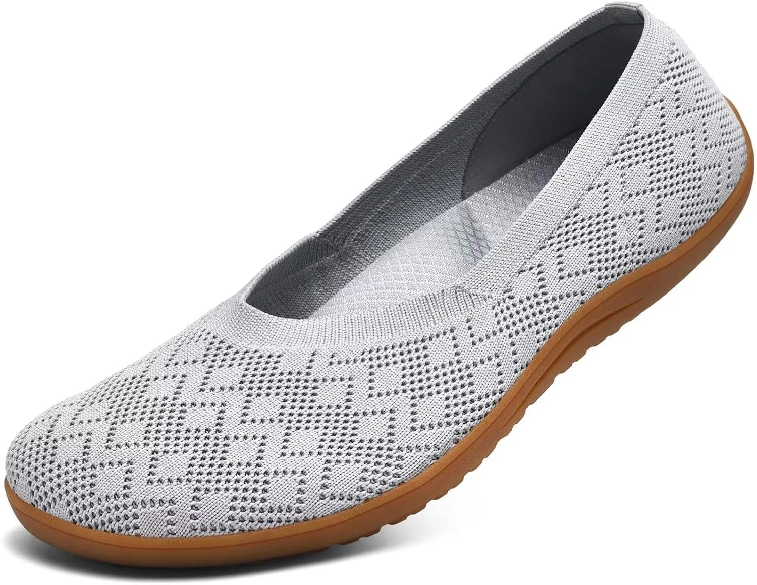 Women's Wide Toe Box Flats Shoes Knit Ballet Flat Slip-on Dress Walking Comfort Shoes