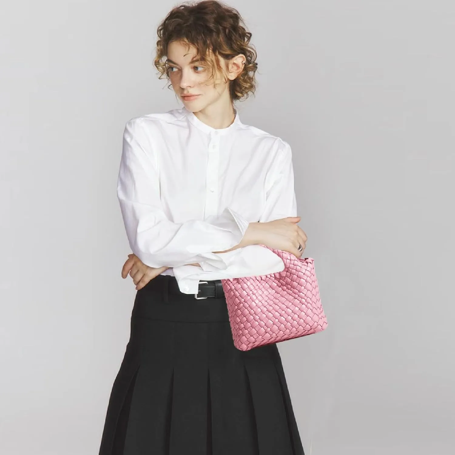 Woven Tote Bag for Women with Coin Purse, Foldable Chain Small Crossbody Handbags, Fashion Shoulder Bag, Hobo Satchel