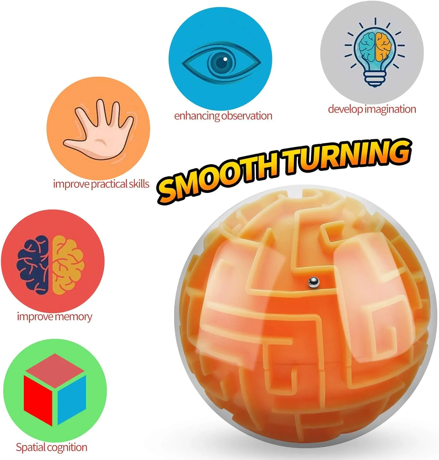 YongnKids 4 Pack 3D Puzzle Maze Ball Toys| Brain Teaser Puzzles Maze Game for Adults & Kids Ages 8-12 13  Gifts, Games for Adults and Family Best- Easy & Medium & Hard Challenges