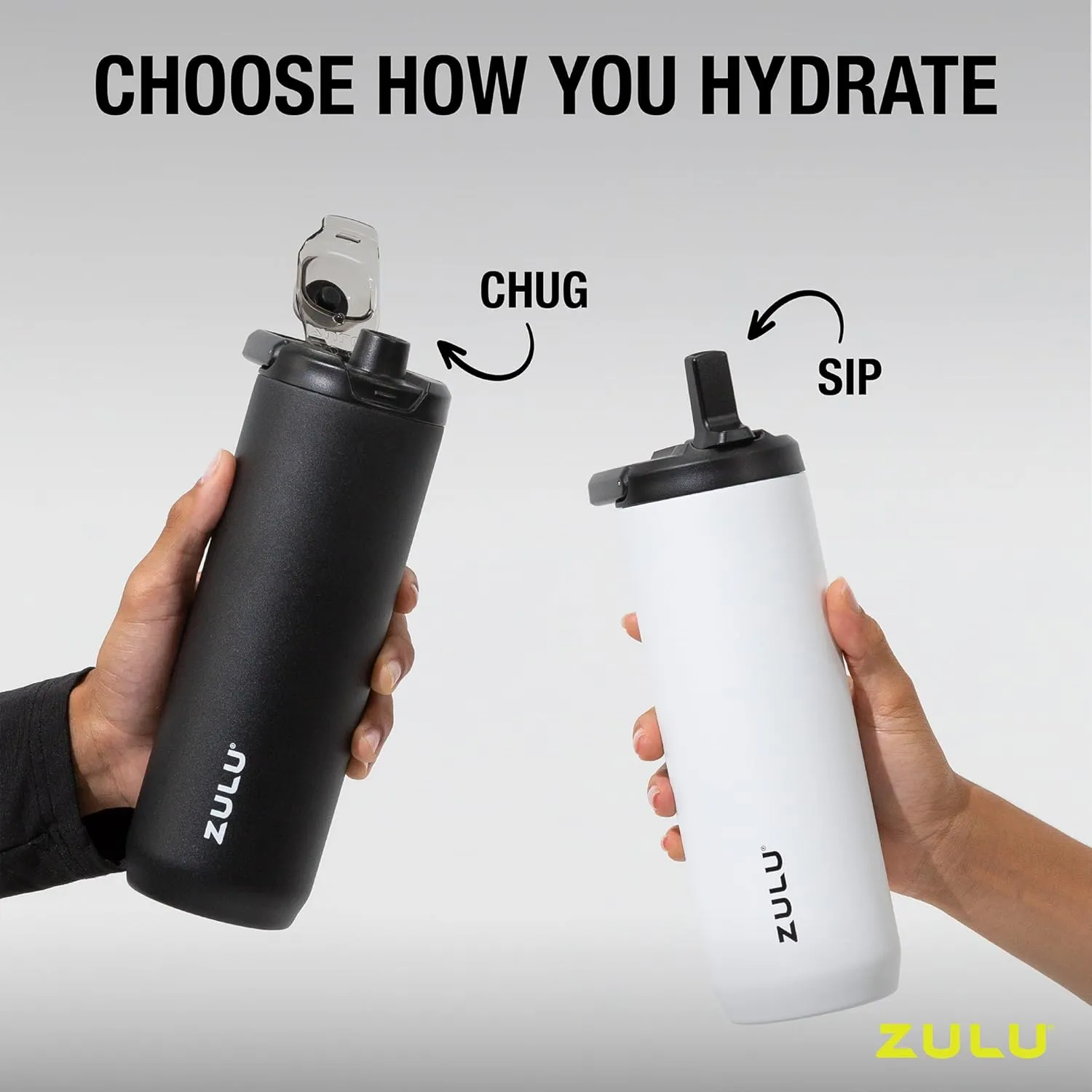 ZULU Base 18oz Kids Stainless Steel Water Bottle with 3 Lids- Straw, Chug, Twist | Double Walled and Vacuum Insulated Metal Thermos | Fits Car Cupholder, Built in Carry Loop, Dishwasher Safe, Vitamin