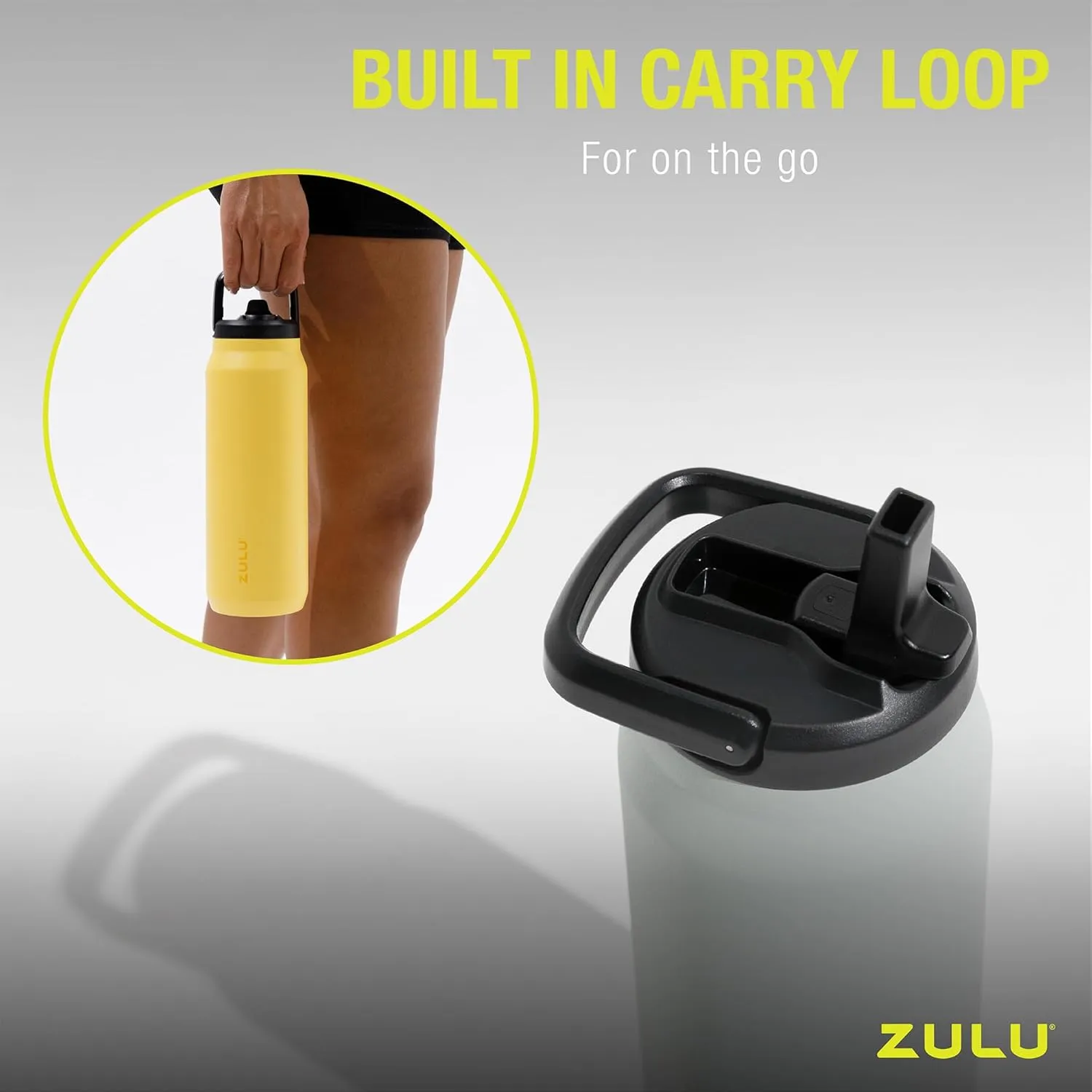 ZULU Base 18oz Kids Stainless Steel Water Bottle with 3 Lids- Straw, Chug, Twist | Double Walled and Vacuum Insulated Metal Thermos | Fits Car Cupholder, Built in Carry Loop, Dishwasher Safe, Vitamin