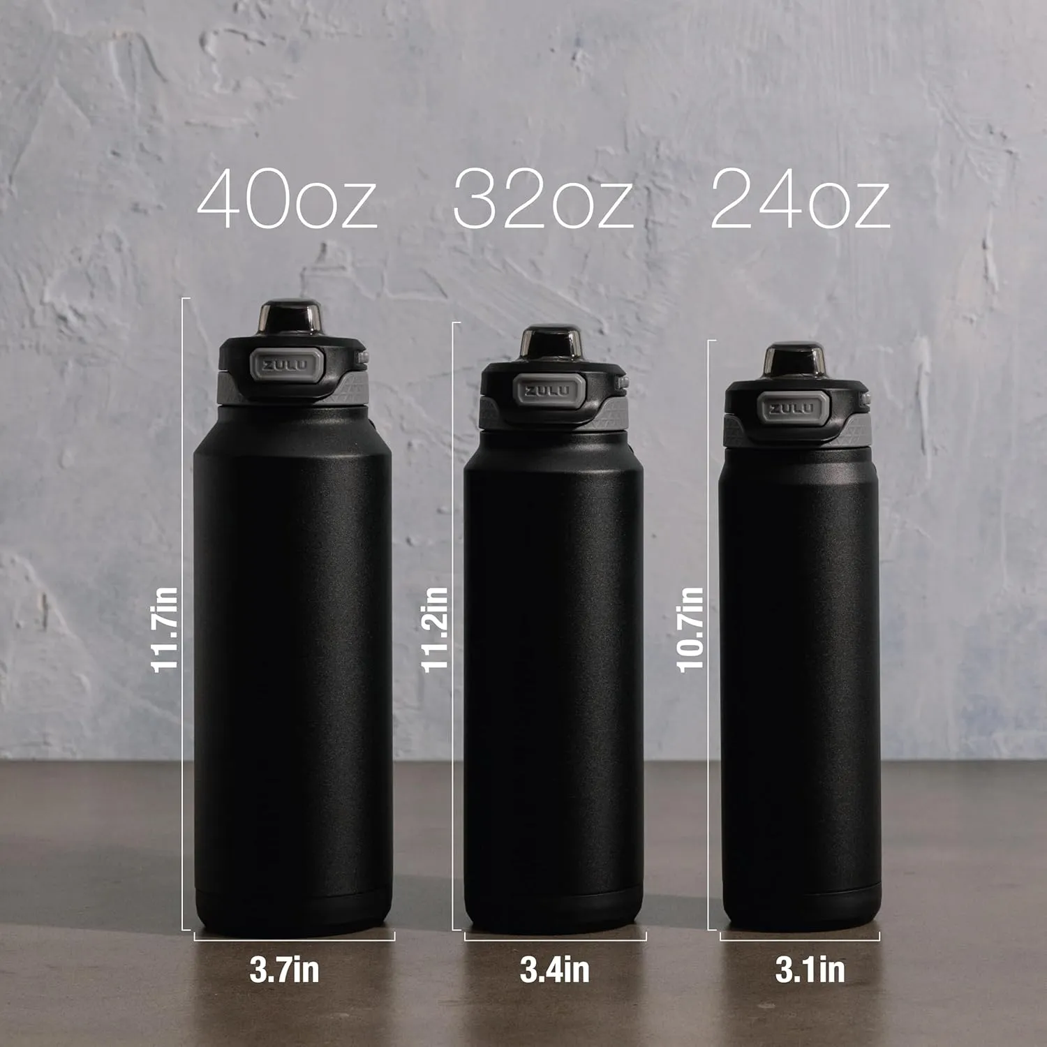 ZULU Powerfill Pro 32oz Stainless Steel Water Bottle with Quick Fill Lid, Triple Walled Vacuum Insulated Metal, Leak Proof Locking Lid, Sip and Chug, Reusable BPA Free, Black